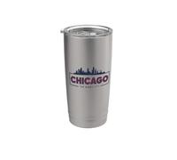 Chicago, il, ventoso, città, orizzonte, città, cape Bicchiere termico in acciaio inox doppia parete