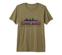 Chicago, Il, ventoso, Città, Orizzonte, Città, Cape Maglietta Premium