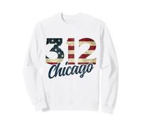 Chicago Illinois 312 Prefisso US Flag Vintage Pride Felpa