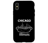 Chicago Illinois Hotdog Skyline Souvenir Chicago Custodia per iPhone X/XS