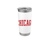 Chicago Illinois IL Vintage Sports Design Red Design Graphic Bicchiere termico in acciaio inox doppia parete