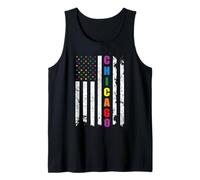 Chicago Illinois LGBTQ Gay Pride Month American Flag Rainbow Canotta