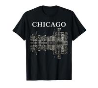 Chicago Illinois Skyline City Reflection Urban Maglietta