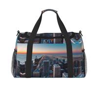 Chicago Illinois Usa 1 stampa Borse da notte per donne e uomini Borsa a tracolla Borsa a tracolla per viaggi essenziali da viaggio, nero, Taglia unica