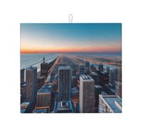 Chicago Illinois USA 1 Tappetino assorbente per scolapiatti per accessori da cucina, pieghevole, riutilizzabile