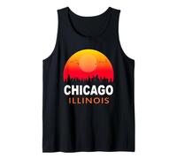 Chicago Illinois Vintage Sunset Retro City State USA Canotta