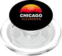 Chicago Illinois Vintage Sunset Retro City State USA PopSockets PopGrip per MagSafe