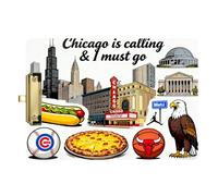 Chicago is Calling - Piccolo portablocco rigido formato A4, per polizia, ufficio, infermiere, allenatori di calcio, dimensioni 23,5 x 30,5 cm