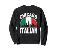 Chicago Italiano Piccola Bandiera Italia Quartiere Illinois Felpa