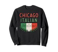 Chicago Italiano Piccola Bandiera Italia Quartiere Illinois Felpa