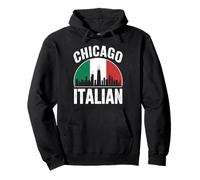 Chicago Italiano Piccola Bandiera Italia Quartiere Illinois Felpa con Cappuccio