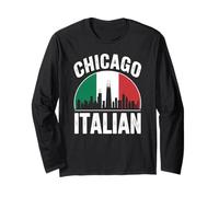 Chicago Italiano Piccola Bandiera Italia Quartiere Illinois Maglia a Manica
