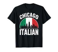 Chicago Italiano Piccola Bandiera Italia Quartiere Illinois Maglietta
