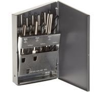Chicago Latrobe 52541 HM18 Set di punte e rubinetti in acciaio ad alta velocità con corpo in metallo, punte a ossido nero/rubinetti non rivestiti, dimensioni metriche metriche, 18 pezzi, dimensione