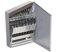 Chicago Latrobe 69852 159 Series High-Speed Steel Short Length Drill Bit Set In Metal Case, Black Oxide Finish, 135 Degree Split Point, Inch, 21-piece, 1/16" - 3/8" in 1/64" increments