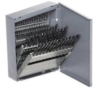 Chicago Latrobe 69885 Serie 159 Set di punte da trapano in acciaio ad alta velocità in custodia in metallo, finitura in ossido nero, punto spaccato a 135 gradi, dimensione del filo, 60 pezzi, 60 - #1