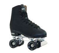 CHICAGO Men's Premium Leather Lined Rink Roller Skate-Classic Black Quad Skates, Pattini Deluxe in Pelle Foderato Uomo 12, Nero