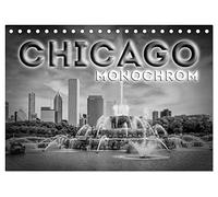 CHICAGO Monochrom (Tischkalender 2026 DIN A5 quer), CALVENDO Monatskalender: Beeindruckende Schwarz-Weiß-Ansichten
