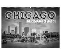 CHICAGO Monochrom (Wandkalender 2026 DIN A2 quer), CALVENDO Monatskalender: Beeindruckende Schwarz-Weiß-Ansichten