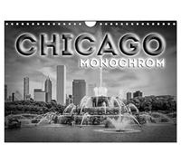 CHICAGO Monochrom (Wandkalender 2026 DIN A4 quer), CALVENDO Monatskalender: Beeindruckende Schwarz-Weiß-Ansichten