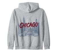 Chicago, Paesaggio Urbano, Illustrazione, con, Grassetto, Dipinto, Testo Felpa con Cappuccio