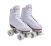 Chicago Pattini a rotelle da donna e ragazza, foderati in pelle, classici, bianchi