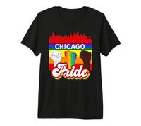 Chicago Pride Rainbow Gay Pride Flag Funny LGBT Maglietta Premium