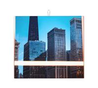 Chicago Reflect Tappetino per asciugatura con stampa, assorbente, resistente al calore, riutilizzabile, ad asciugatura rapida