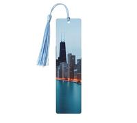 Chicago Segnalibro in legno artigianale da appendere etichette ornamenti segnalibri rettangolari con fori e corde