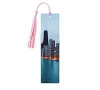 Chicago Segnalibro in legno artigianale da appendere etichette ornamenti segnalibri rettangolari con fori e corde