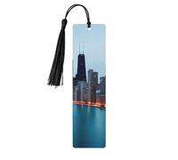 Chicago Segnalibro in legno artigianale da appendere etichette ornamenti segnalibri rettangolari con fori e corde