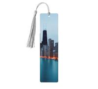 Chicago Segnalibro in legno artigianale da appendere etichette ornamenti segnalibri rettangolari con fori e corde