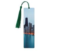 Chicago Segnalibro in legno artigianale da appendere etichette ornamenti segnalibri rettangolari con fori e corde