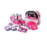 cHIcAgO Skates ragazze Inline Training Skate combo Set - RosaViola - Taglie piccole 10-13