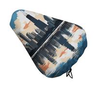 Chicago Skyline - Coprisedile per bicicletta, imbottito, extra largo, per donne e uomini, comodo, impermeabile, con coulisse, adatto per strada, montagna, esercizio, spin