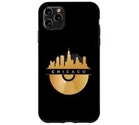 Chicago Skyline, disco musicale in vinile, Illinois IL, Blues Jazz Custodia per iPhone 11 Pro Max