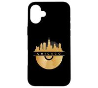Chicago Skyline, disco musicale in vinile, Illinois IL, Blues Jazz Custodia per iPhone 16 Plus