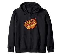 Chicago Style Hot Dog con Tribale Fiamma Cool retrò Viaggio Felpa con Cappuccio