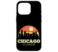 Chicago The Windy City Vintage Sunset Classic Skyline Custodia per iPhone 16 Pro