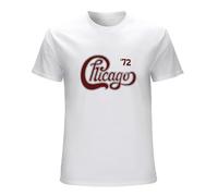 Chicago Tour 72 Logo Adult T-Shirt - Rock Band, Jazz Rock, Music, Whites