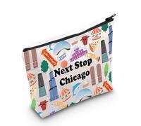 Chicago Travel Gift Next Stop Chicago Cosmetic Zipper Bag Chicago Trip Makeup Bag Chicago Landmark Travel Gift, Prossima Fermata Chicago