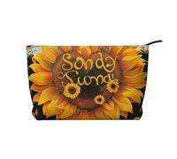Chicago - Trousse da viaggio in velluto a coste con stampa riflessa, trousse per cosmetici, trousse da toilette, organizer per donne, mamme e ragazze, Beato essere chiamato Nana Girasole, Taglia unica