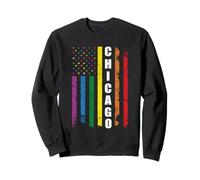 Chicago Us American Flag Rainbow Gay LGBT Pride Month Felpa