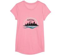 Chicago Vibes, Orizzonte, Lago, Michigan, Urbano, Orgoglio Maglietta, Ragazze, Rosa, L