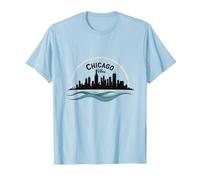 Chicago Vibes, Orizzonte, Lago, Michigan, Urbano, Orgoglio Maglietta, Uomo, Celeste, L