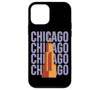 Chicago Willis Tower Skyline, design retrò con lettere a blocchi Custodia per iPhone 12 mini