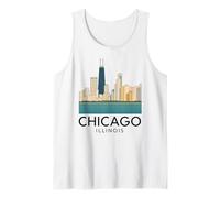 Chicago Windy City Downtown Loop Lato Sud Nord 312 Fiume Canotta