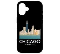 Chicago Windy City Downtown Loop Lato sud Nord 312 Fiume Custodia per iPhone 16
