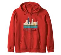 Chicago Windy City Downtown Loop Lato Sud Nord 312 Fiume Felpa con Cappuccio