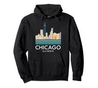 Chicago Windy City Downtown Loop Lato Sud Nord 312 Fiume Felpa con Cappuccio